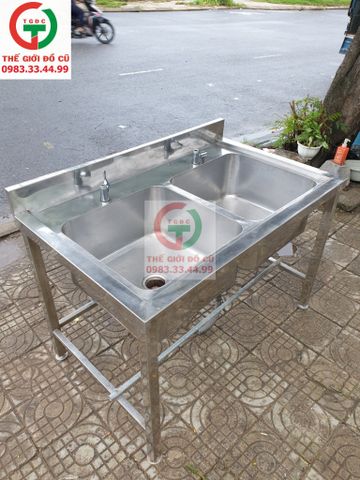 CHẬU RỬA INOX 2 HỌNG VUÔNG