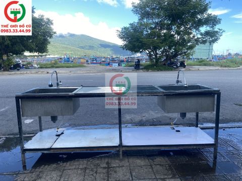 CHẬU RỬA INOX 2 HỌNG VUÔNG