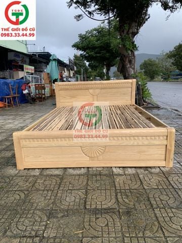 GIƯỜNG GỖ SỒI 1M6