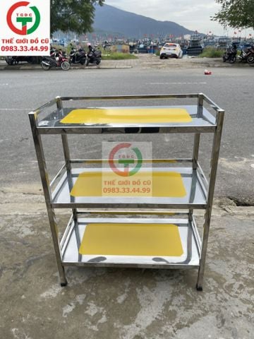 KỆ INOX 3 TẦNG ĐỰNG ĐỒ DÙNG BẾP