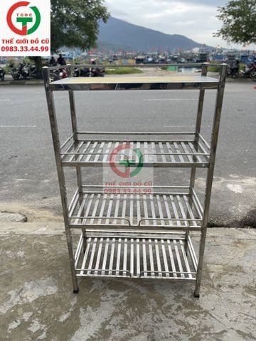 KỆ INOX 4 TẦNG ĐỰNG ĐỒ DÙNG CỐC CHÉN QUÁN XÁ