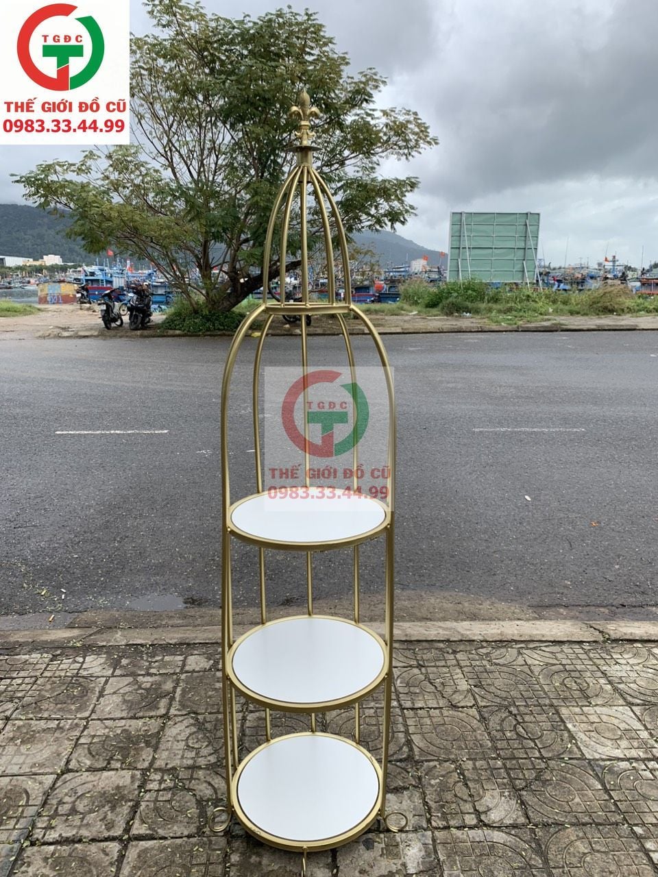 KỆ LỒNG CHIM TRƯNG BÀY DECOR SHOP 3 TẦNG