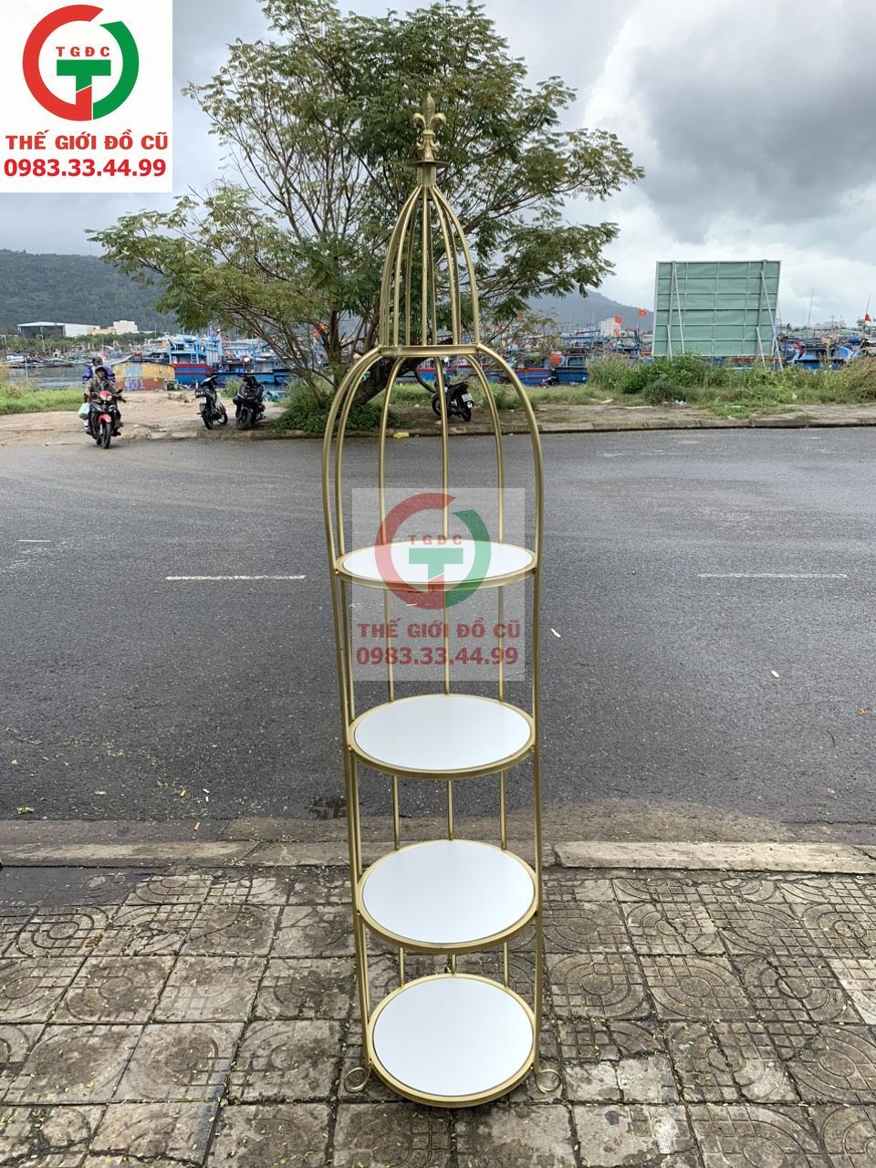 KỆ LỒNG CHIM TRƯNG BÀY DECOR SHOP 4 TẦNG