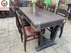 BỘ BÀN TRÀ CHÂN V 6 GHẾ GỖ XƯA
