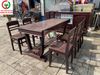BỘ BÀN TRÀ CHÂN V 6 GHẾ GỖ HƯƠNG XƯA