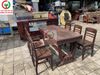 BỘ BÀN TRÀ CHÂN V 6 GHẾ GỖ HƯƠNG XƯA