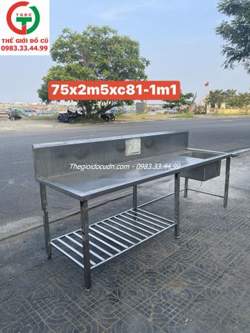 CHẬU RỬA VUÔNG 1 HỌNG CHỜ INOX 304