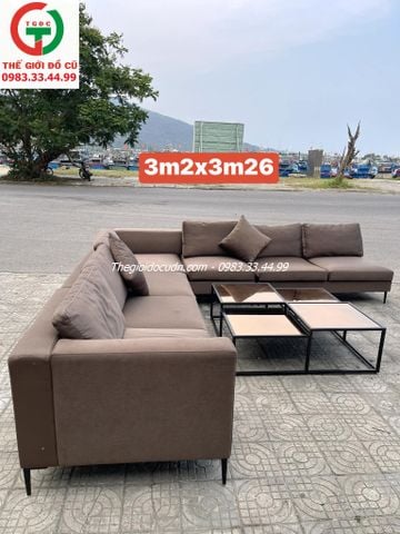 BỘ SOFA GÓC NÂU