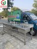 CHẬU RỬA 3 HỌNG VUÔNG CÓ CHỜ INOX 304