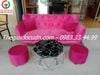 BÀN GHẾ SOFA BĂNG ĐỆM NHUNG KHUNG GỖ SỒI