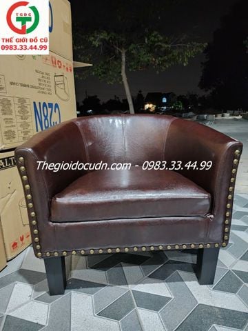 GHẾ SOFA ĐƠN ĐỆM DA CAFE