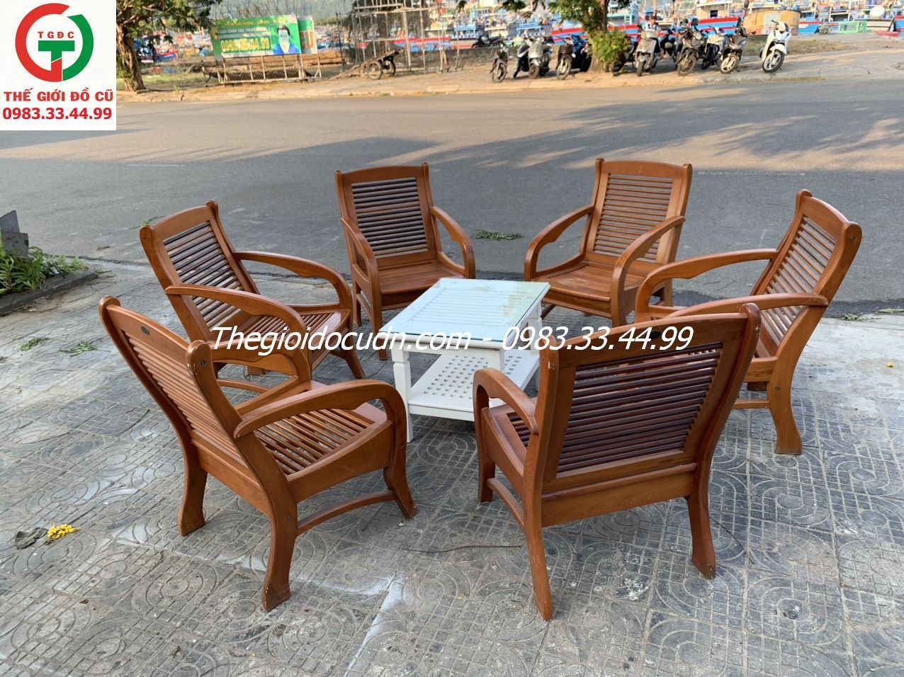 BỘ BÀN TRÀ 6 GHẾ GỖ ĐỨC LONG GIA LAI