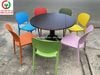 BÀN GHẾ CAFE NHỰA ĐÚC BÀN GỖ GẤP HAI BÊN