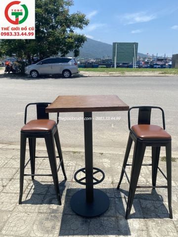 BÀN GHẾ BAR TOLIX ĐỆM DA