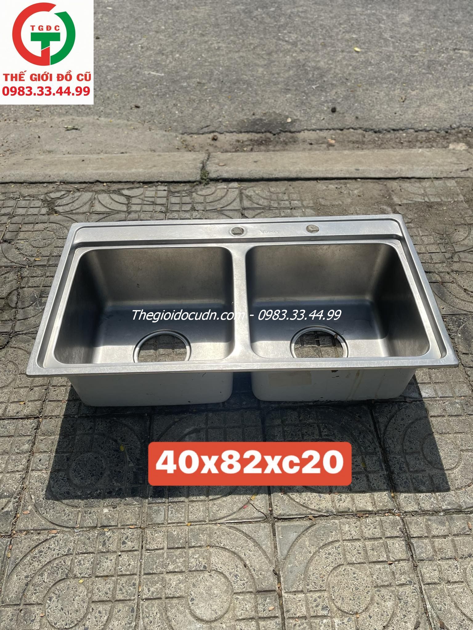 CHẬU RỬA INOX 2 HỌNG KHÔNG CHÂN