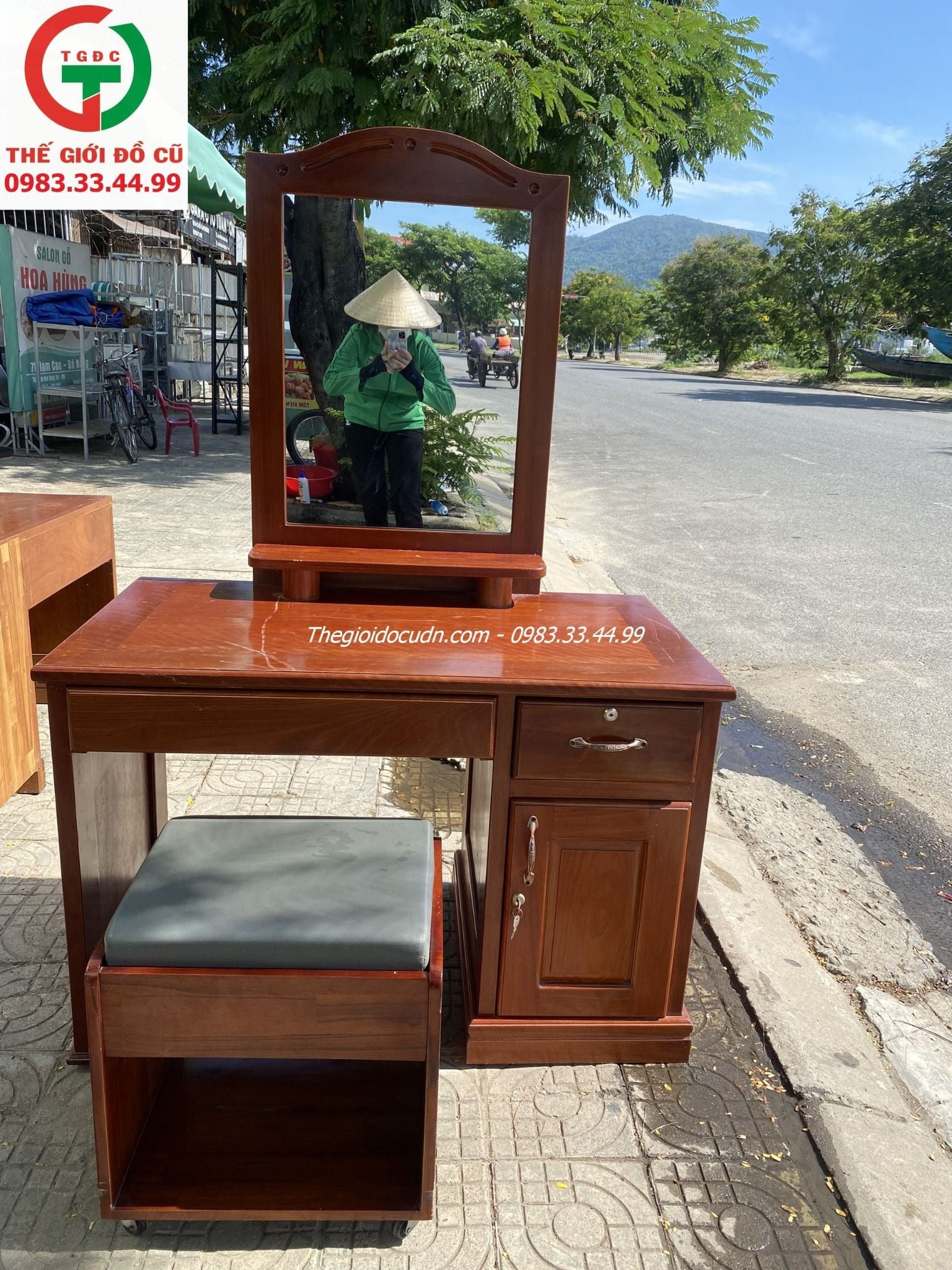 BỘ BÀN TRANG ĐIỂM GỖ XOAN ĐÀO