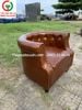 GHẾ SOFA ĐƠN ĐỆM DA NÂU