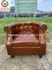 GHẾ SOFA ĐƠN ĐỆM DA NÂU