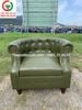 GHẾ SOFA ĐƠN ĐỆM DA XANH