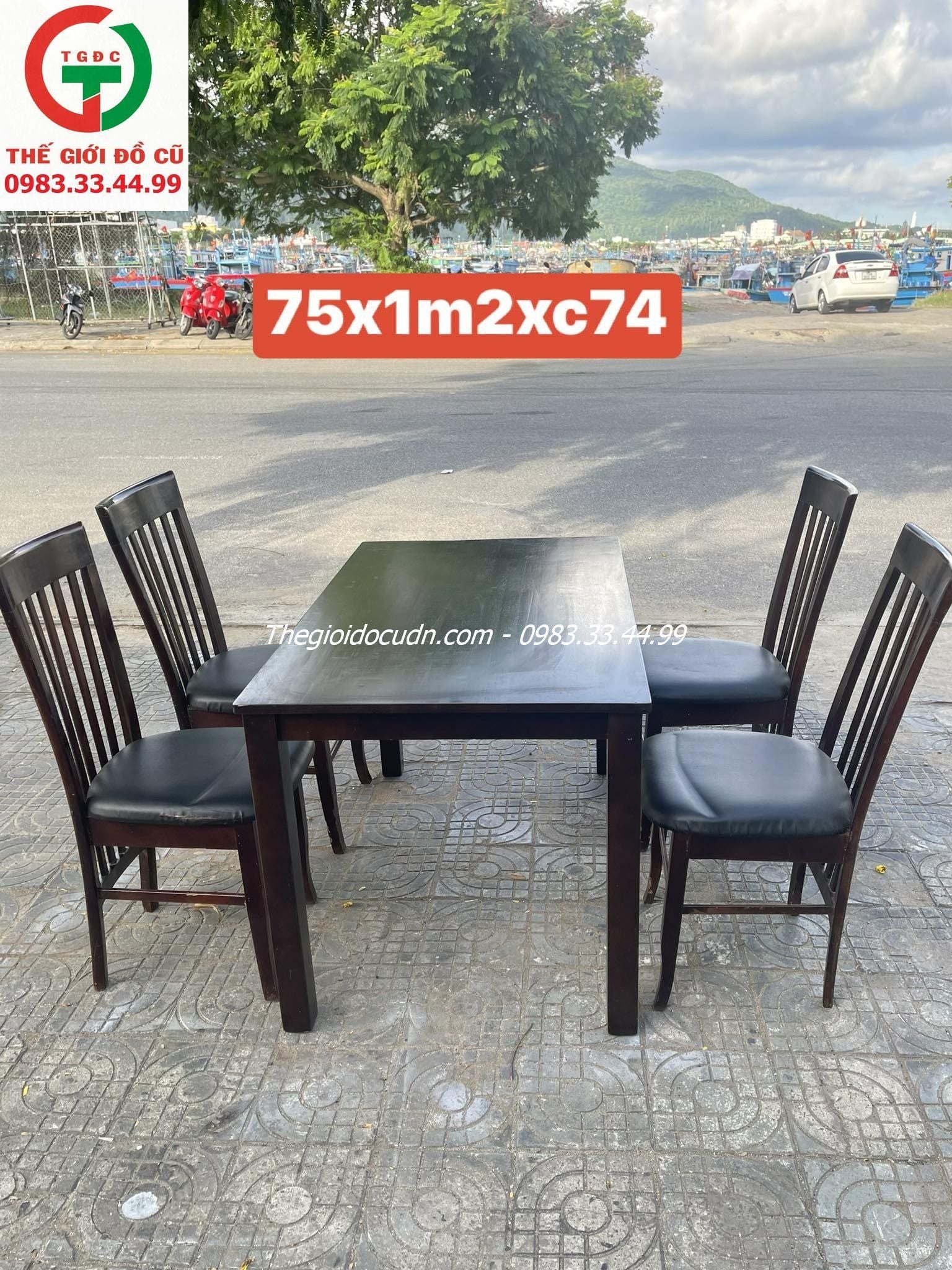 BÀN GHẾ ĂN GỖ ĐỆM DA