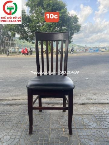 GHẾ GỖ ĐỆM DA TỰA LƯNG CAO