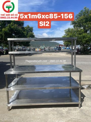 BÀN CHẾ INOX LIỀN KỆ INOX 304