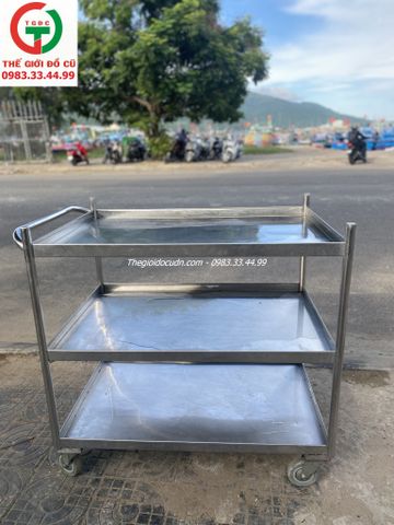 KỆ XE ĐẨY INOX 3 TẦNG