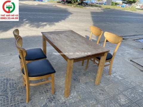 BÀN GHẾ ĂN MANGO ĐỆM DA