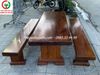 BỘ BÀN GHẾ BĂNG GỖ PHẢN DÀY 8CM