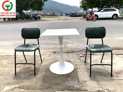 BÀN GHẾ CAFE ĐỆM DA LOTTLE