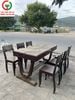 BỘ BÀN TRÀN CHÂN V 6 GHẾ GỖ XƯA
