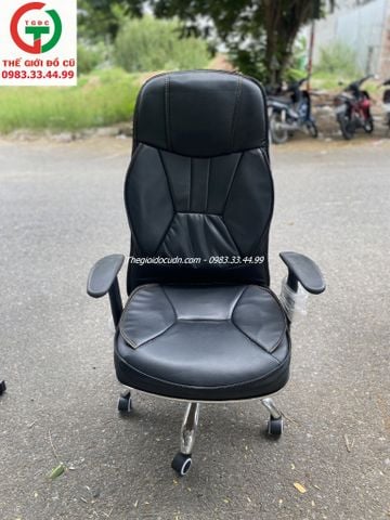 GHẾ XOAY DA CAO CẤP MÀU ĐEN