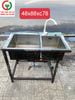 CHẬU RỬA 2 HỌNG INOX 304 KHUNG CHÂN SẮT