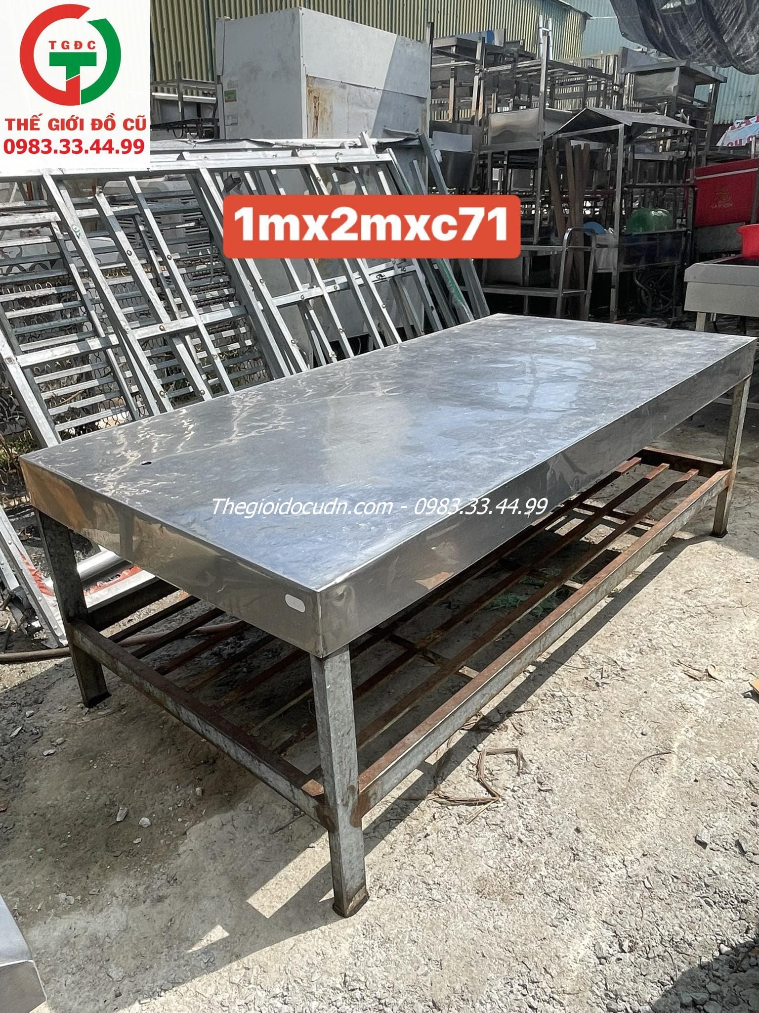 BÀN CHẾ BIẾN - BÀN BẾP - BÀN CHẶT INOX 304 KHUNG CHÂN SẮT