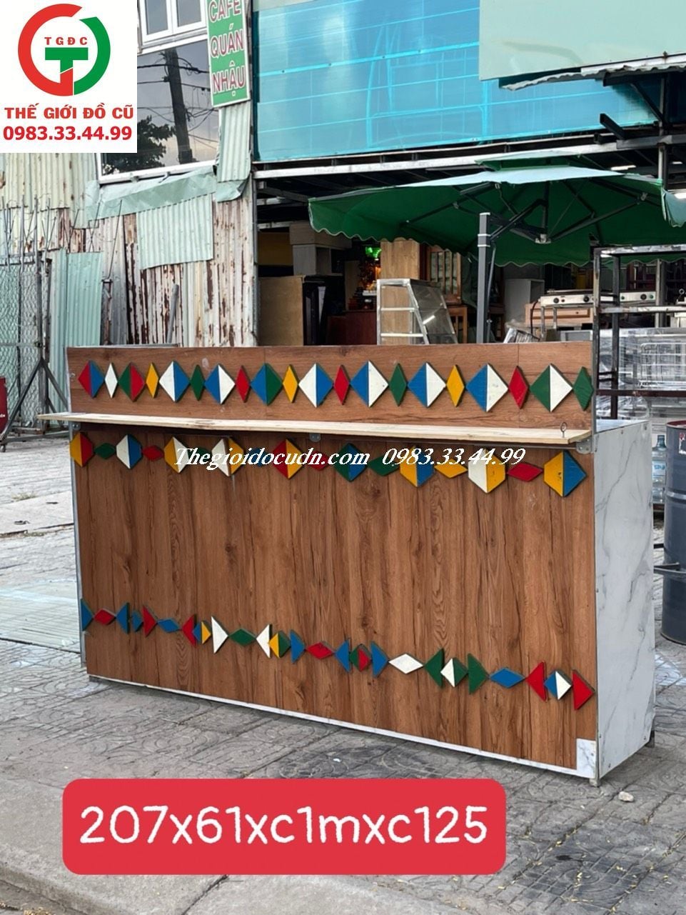 QUẦY BAR LỄ TÂN GỖ MDF KHUNG SẮT
