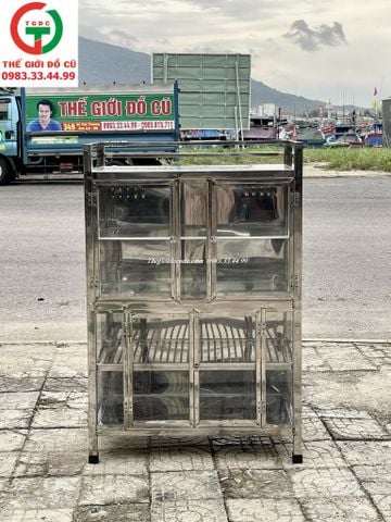 TỦ CHÉN BÁT INOX KÍNH