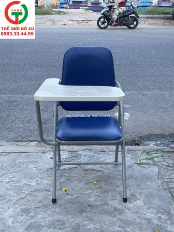 GHẾ ĐỆM DA XANH LIỀN BÀN VĂN PHÒNG