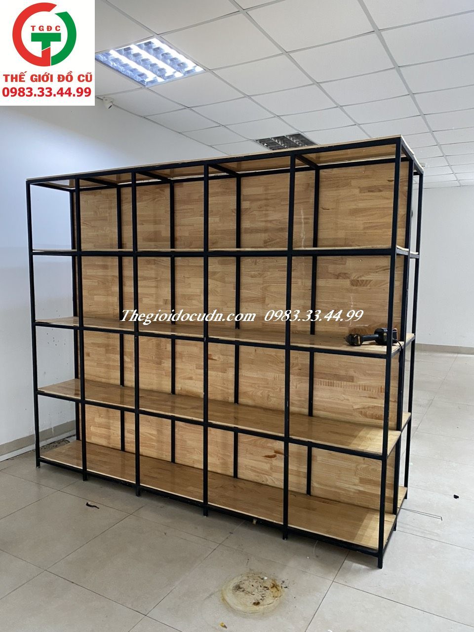 KỆ GỖ KHUNG SẮT TRƯNG BÀY NHIỀU NGĂN TẦNG