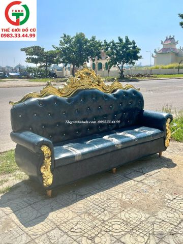 GHẾ SOFA HOÀNG GIA TÂN CỔ ĐIỂN ĐỆM MÚT DA