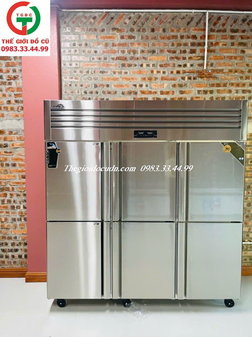 TỦ ĐÔNG INOX CÔNG NGHIỆP 6 CÁNH GOLDCOOL