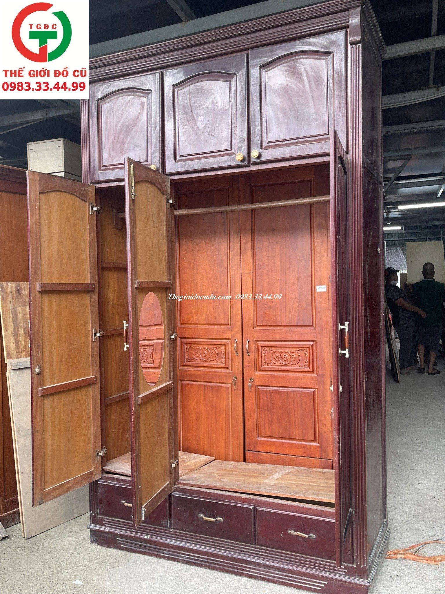 TỦ GỖ ÁO QUẦN 3 CÁNH