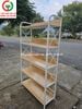 KỆ TRƯNG BÀY GỖ KHUNG SẮT 5 TẦNG