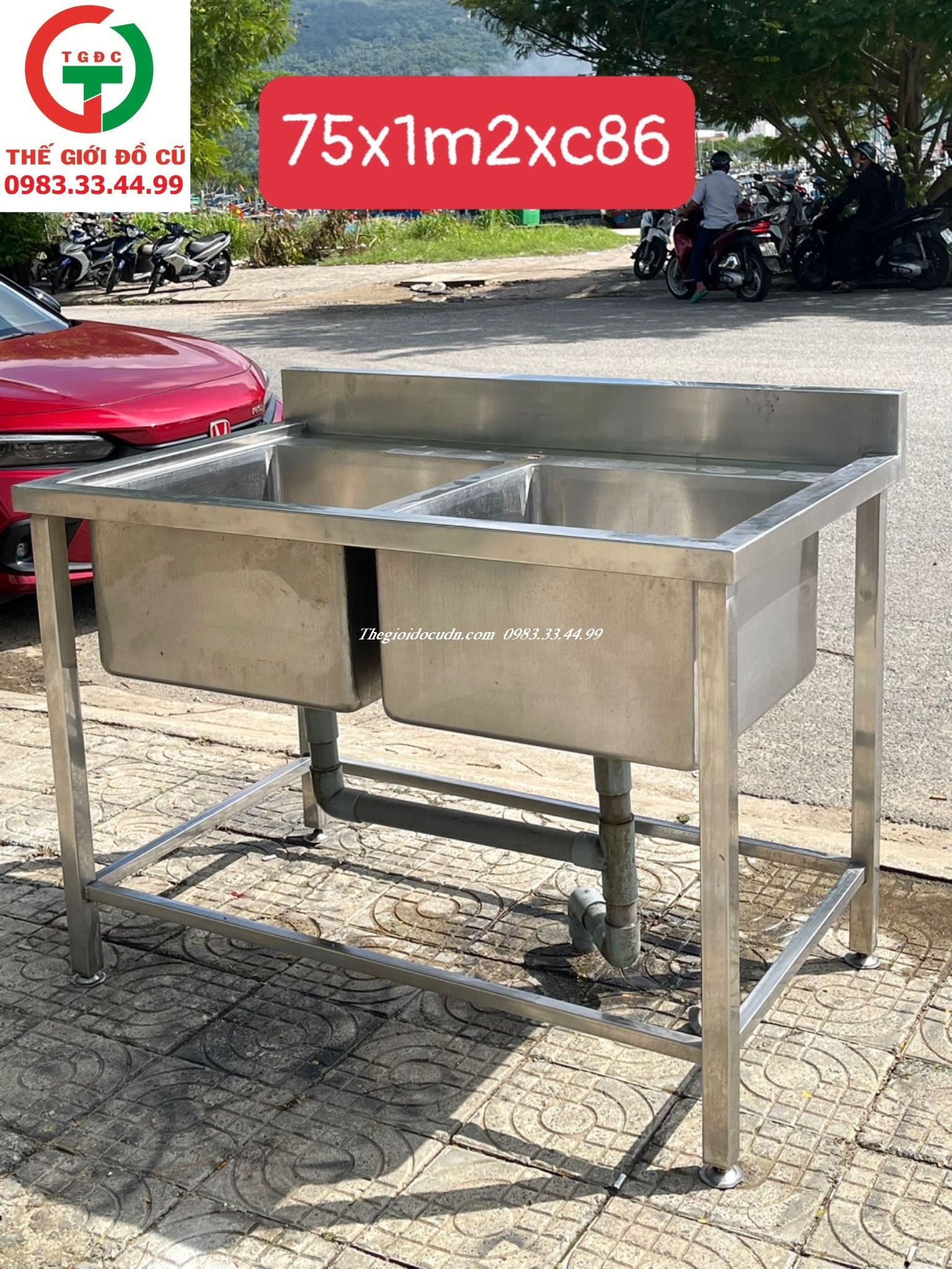 CHẬU RỬA INOX 2 HỌNG VUÔNG