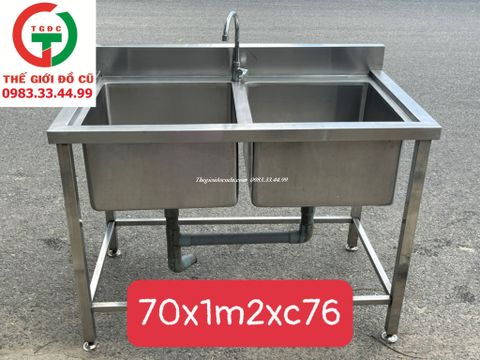 CHẬU RỬA INOX 2 HỌNG VUÔNG
