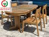 BỘ BÀN ĂN GIA ĐÌNH OVAL 4 GHẾ GỖ ĐẸP SANG