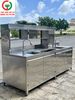 QUẦY PHA CHẾ INOX LIỀN KỆ 2 CHẬU 1 THÙNG ĐÁ