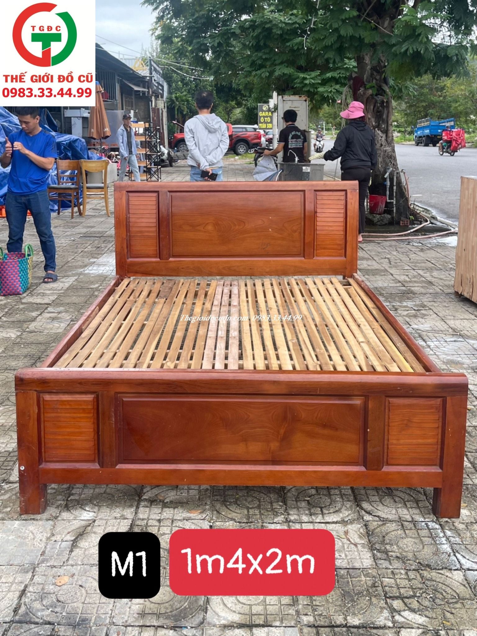 GIƯỜNG GỖ 1M4