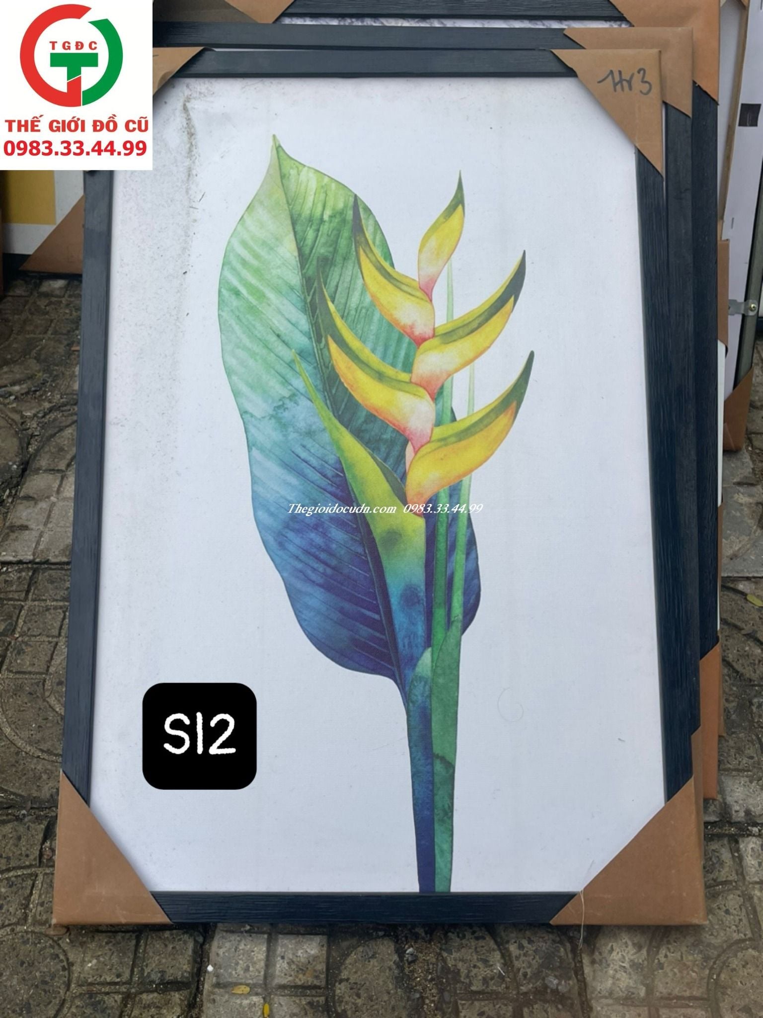 TRANH LÁ CÂY NHIỆT ĐỚI VÀ HOA THIÊN ĐIỂU TRANG TRÍ DECOR PHÒNG