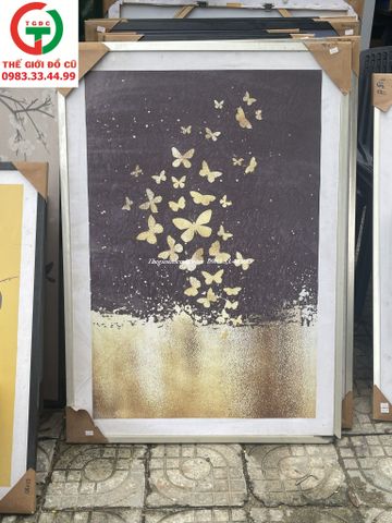 TRANH TƯỜNG CANVAS HÌNH ĐÀN BƯỚM VÀNG DECOR PHÒNG