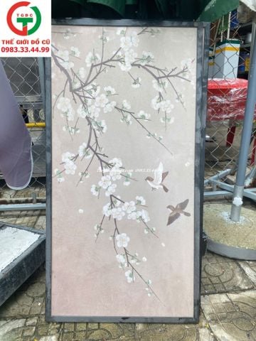 TRANH TƯỜNG CANVAS CHIM VÀ HOA TRẮNG DECOR PHÒNG